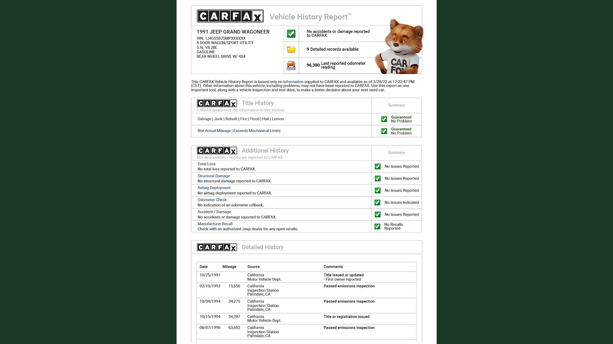 Documentation for 1991 Jeep Grand Wagoneer 1991 (2)