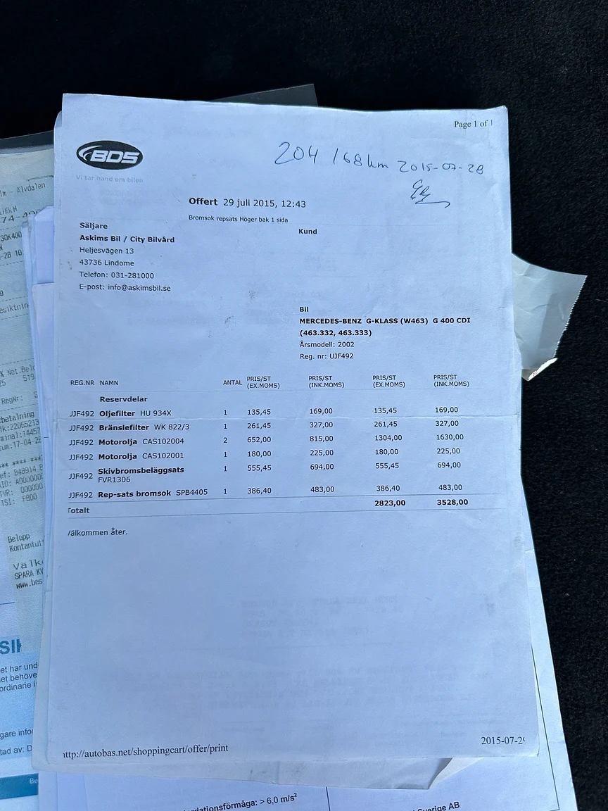 Documentation for 2002 Mercedes-Benz G400  (3)