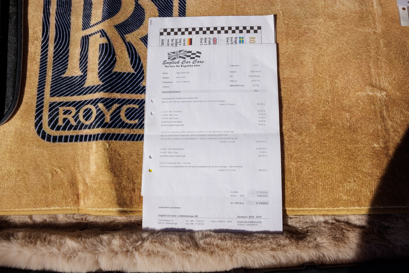 Documentation for 1991 Rolls Royce Silver Spur LWB