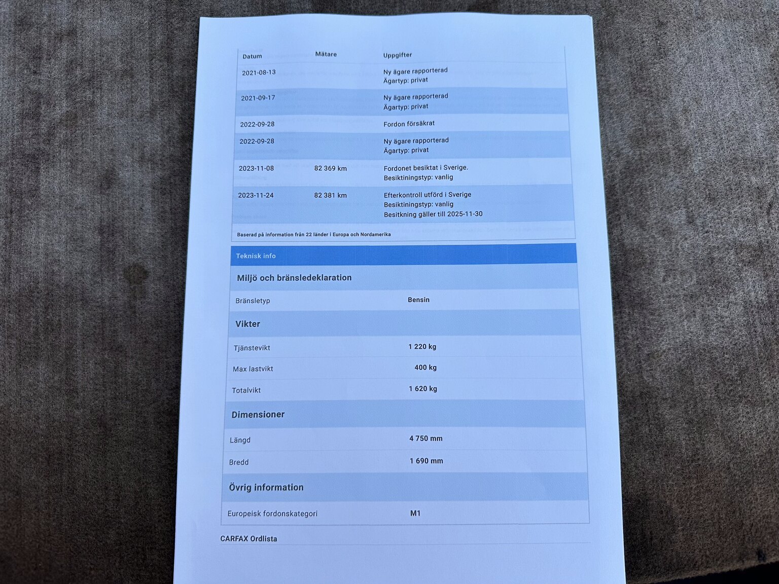 Dokumentation för 1984 Saab 900 GL