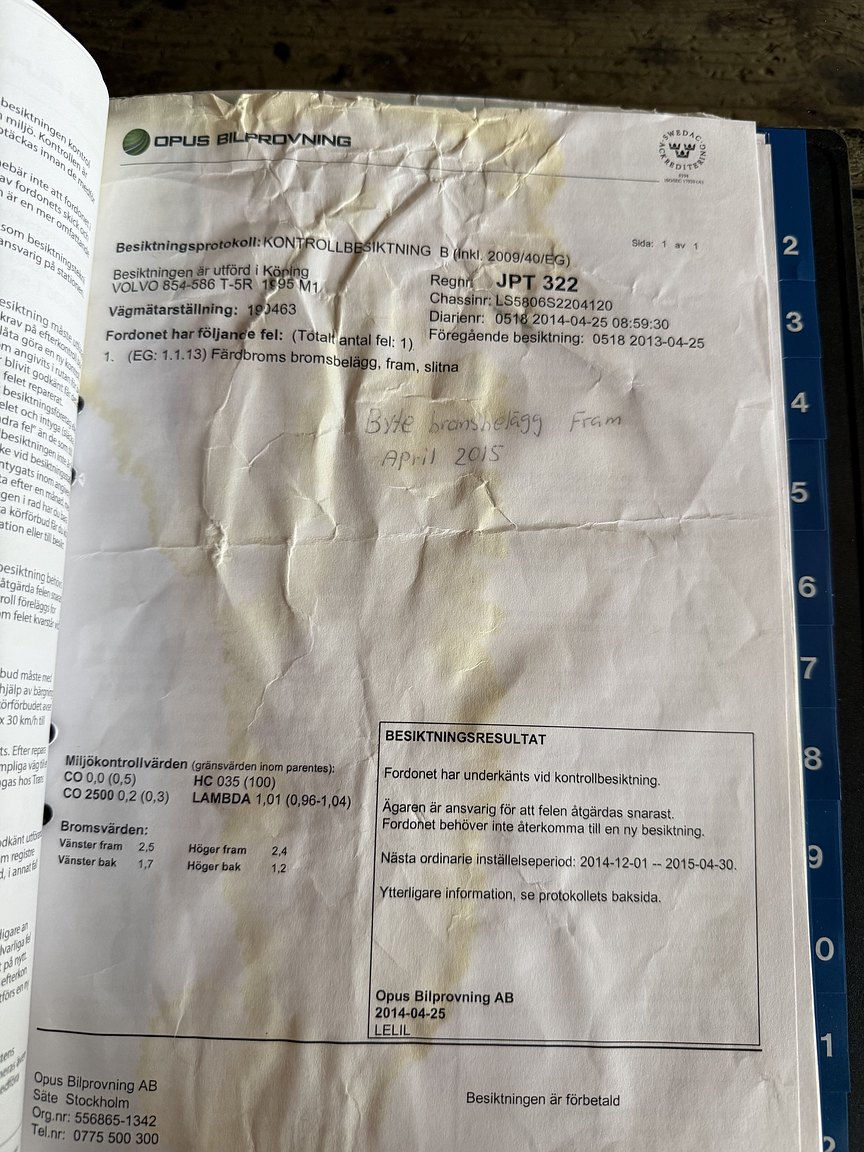 Documentation for 1995 Volvo 850 T-5R