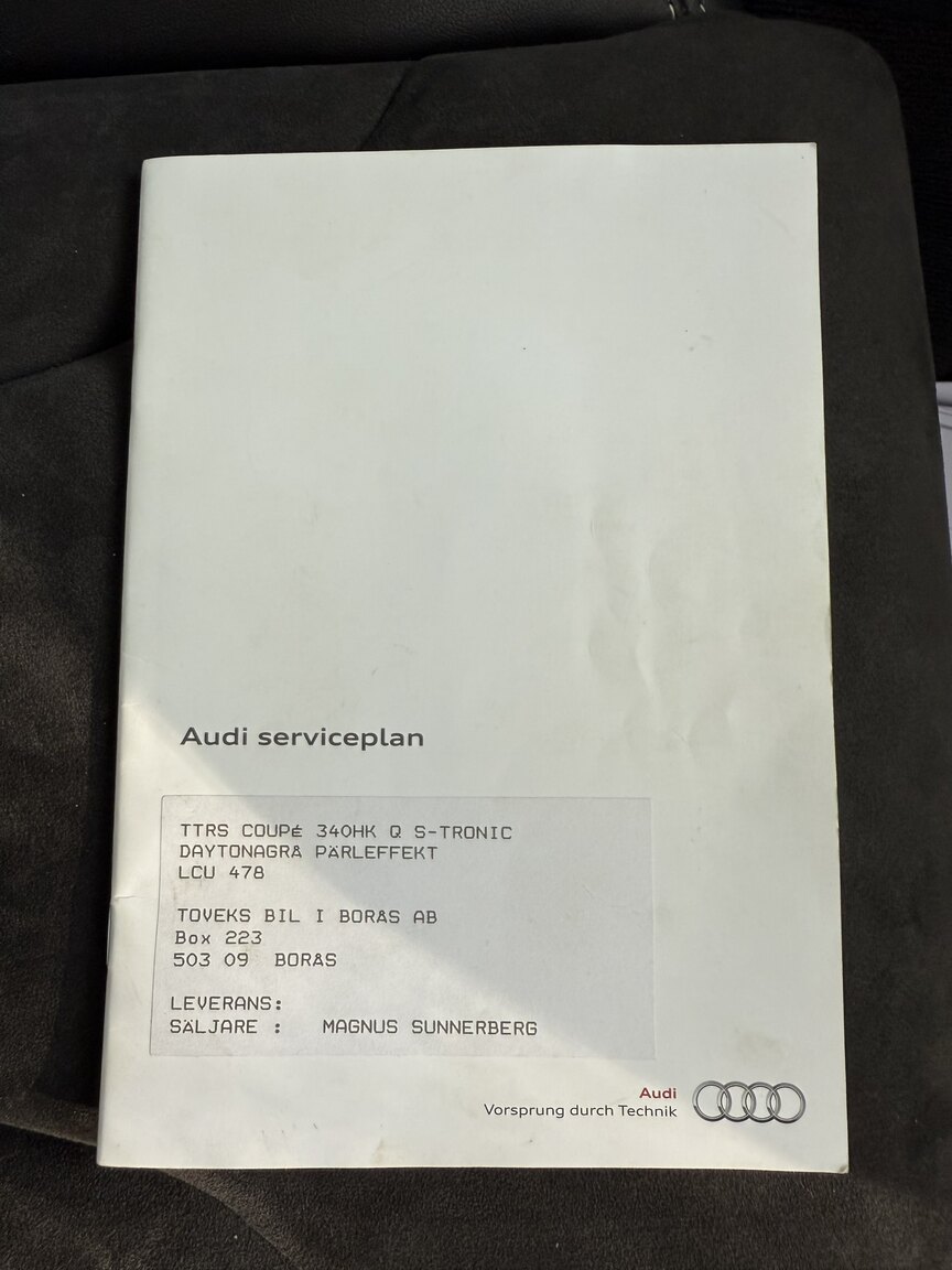 Dokumentation för 2011 Audi TT RS Coupé