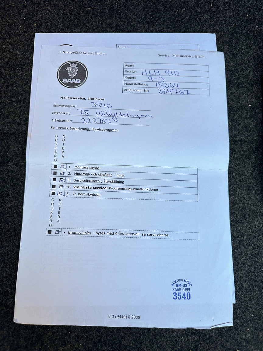 Dokumentation för 2008 SAAB 9-3 Vector 2.0T Cabriolet (8)