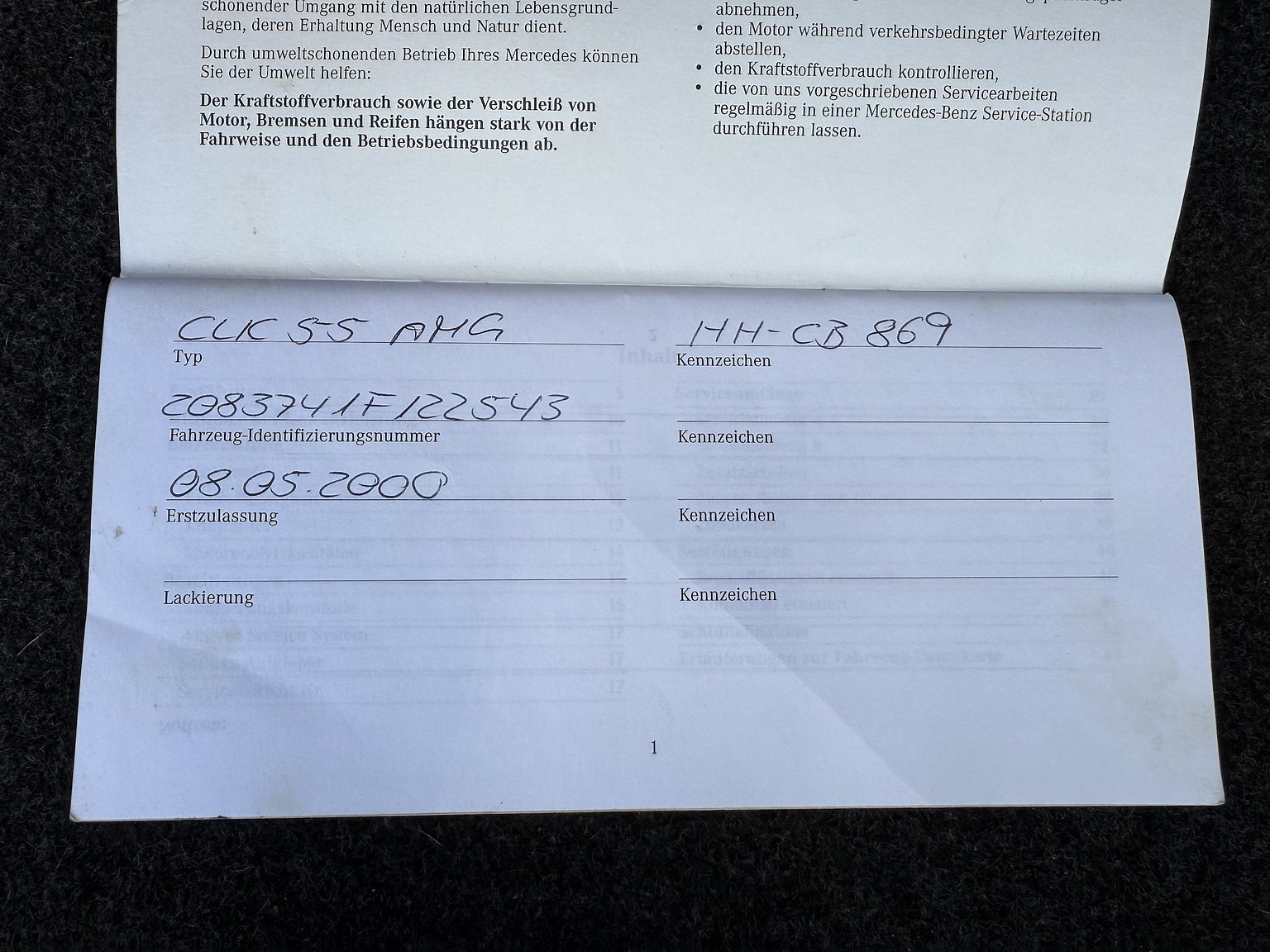 Documentation for 2000 Mercedes-Benz CLK 55 AMG Coupé