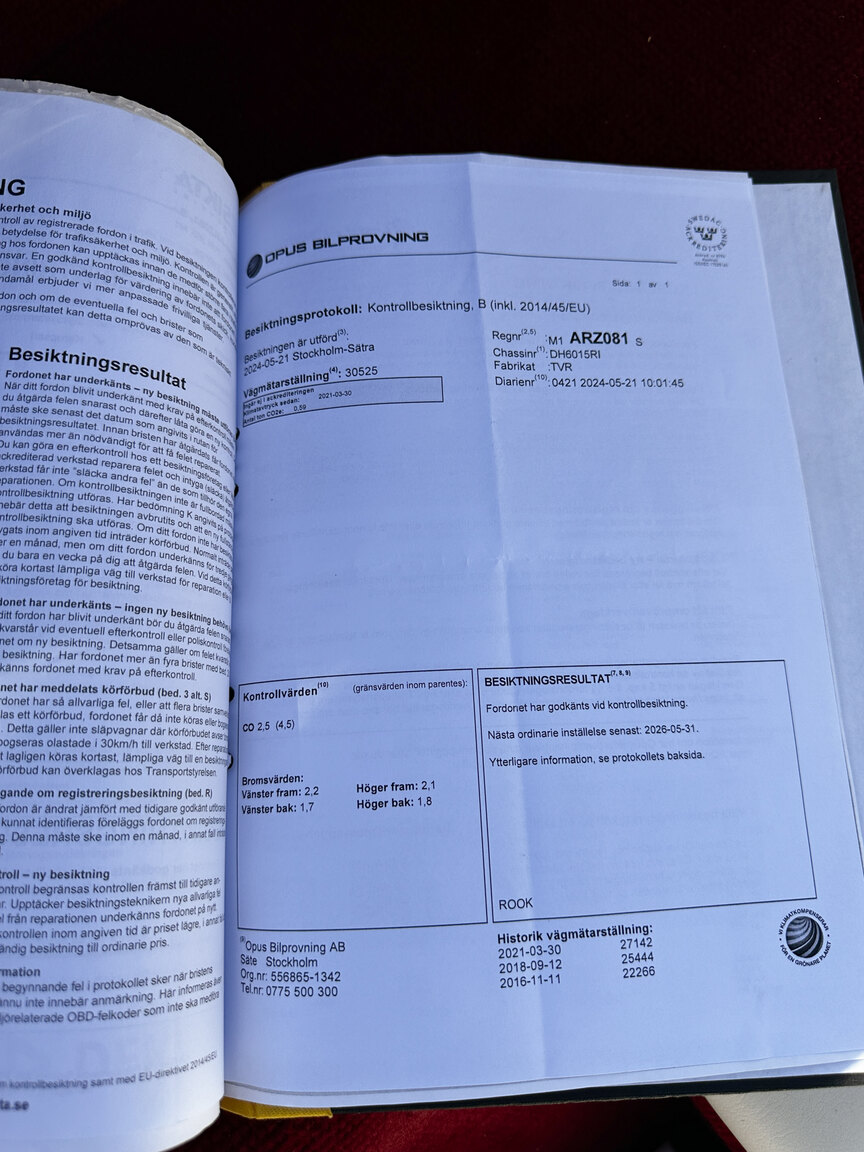 Dokumentation för 1985 TVR 350i Cabriolet 3.5 V8