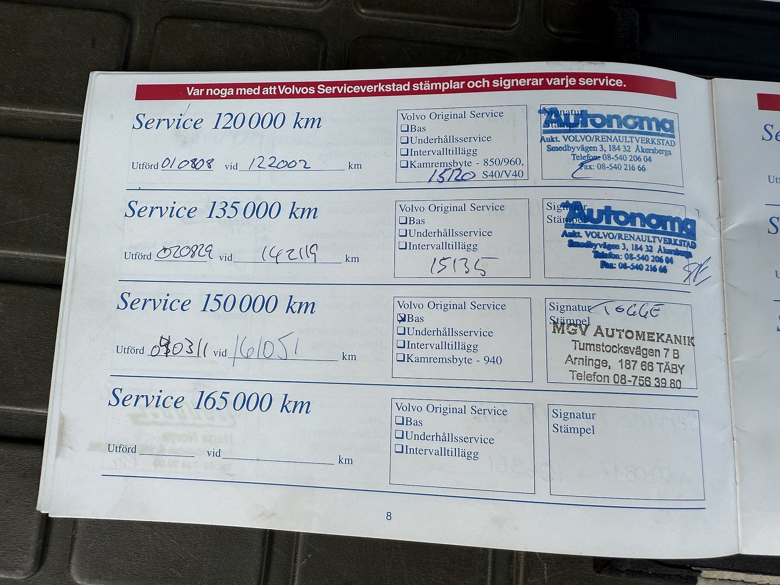 Dokumentation för 1997 Volvo 850 R Kombi