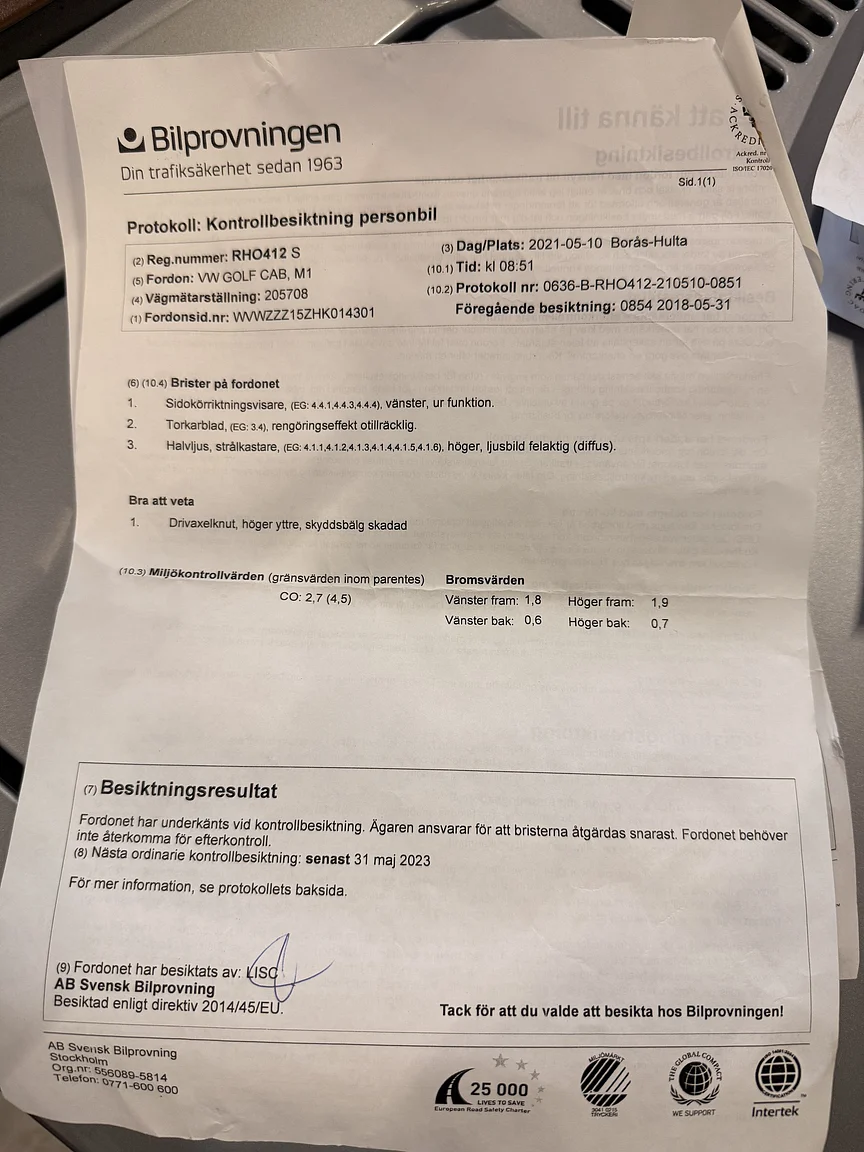 Dokumentation, 1987 VW Golf Cabriolet (2)