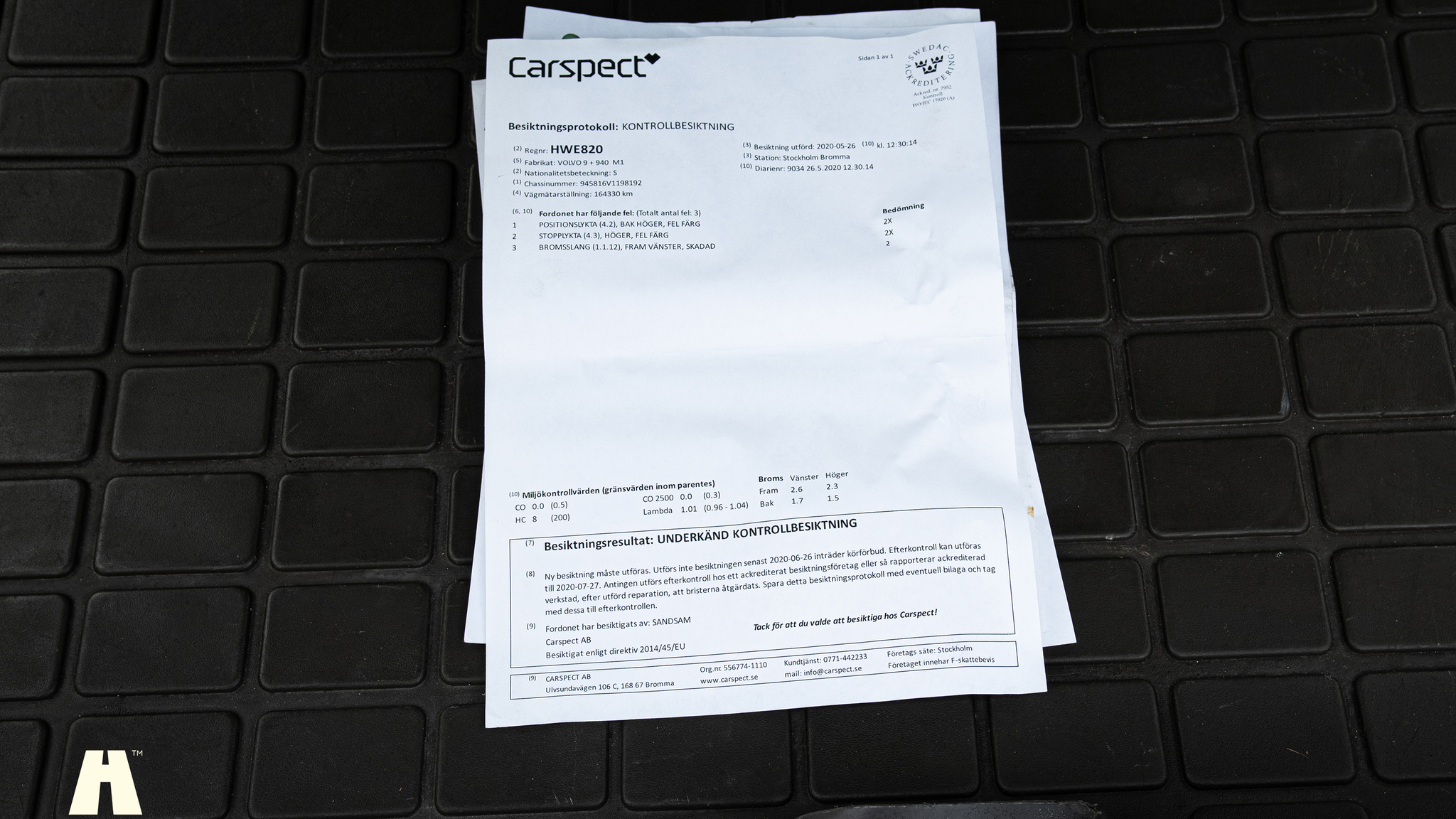 Dokumentation, 1997 Volvo 945 