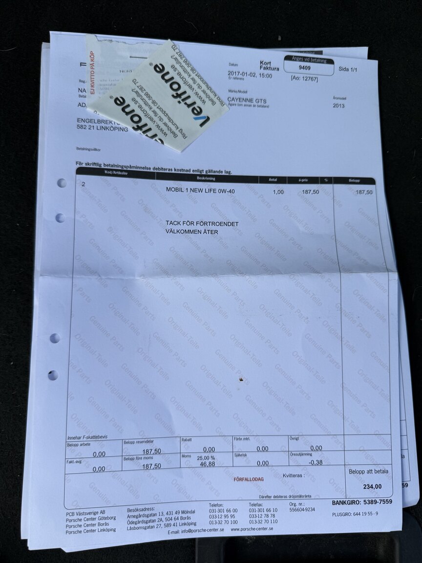 Dokumentation för 2013 Porsche Cayenne GTS