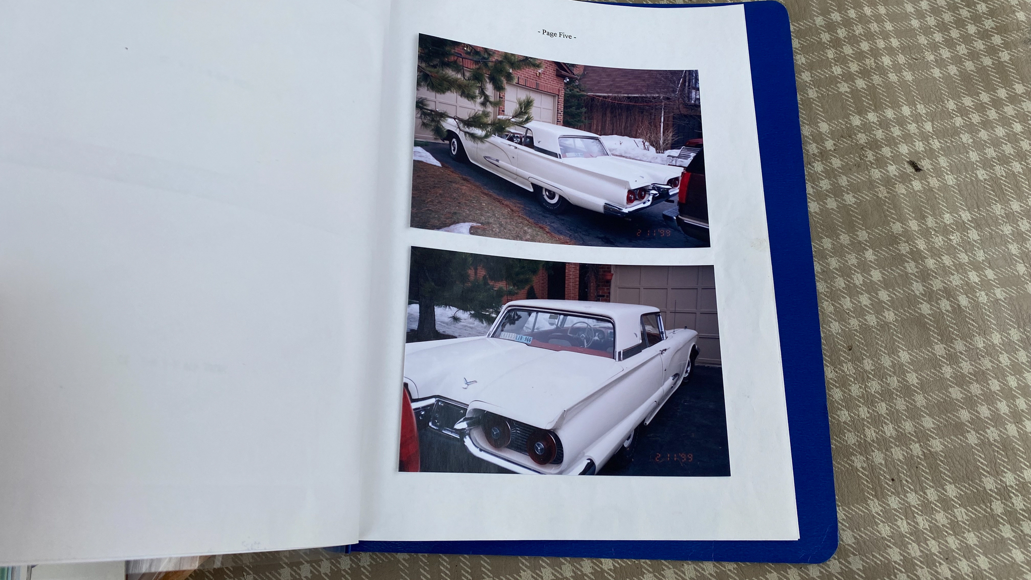 Documentation for 1959 Ford Thunderbird hardtop