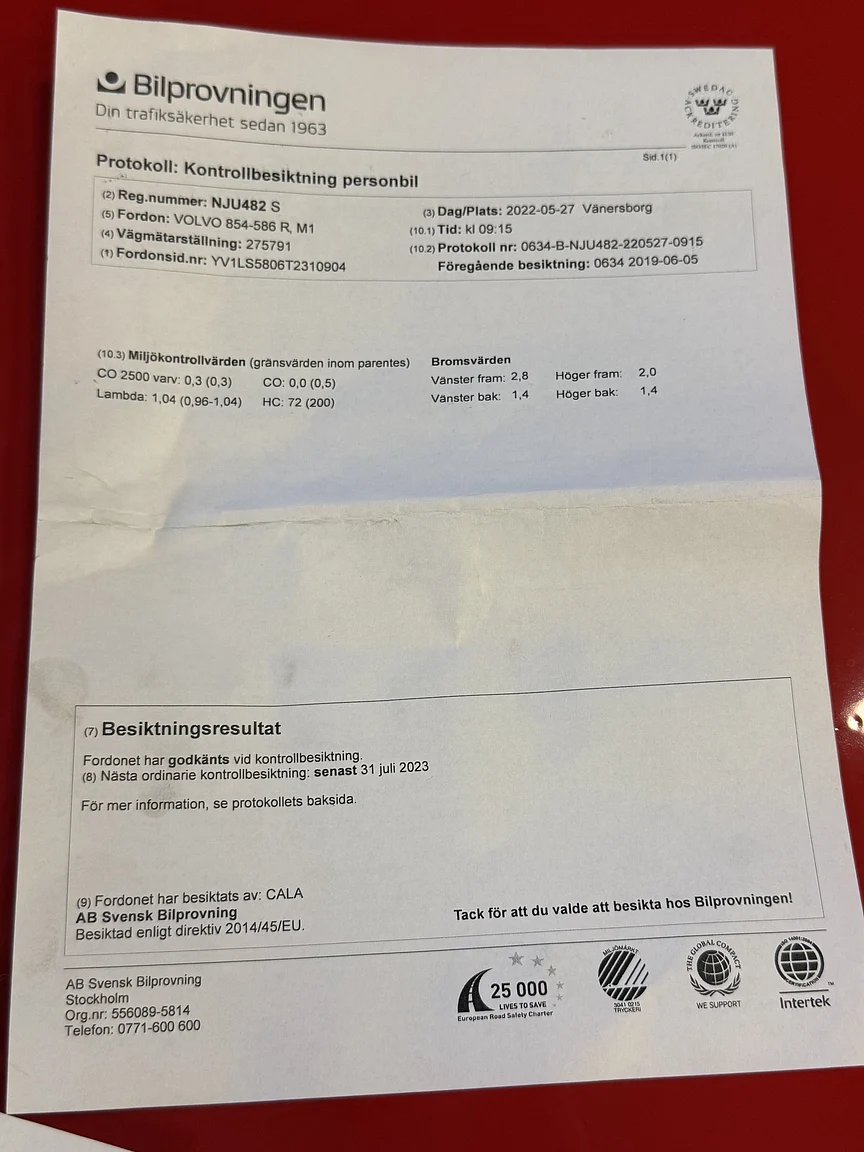 Dokumentation, 1996 Volvo 850R (3)