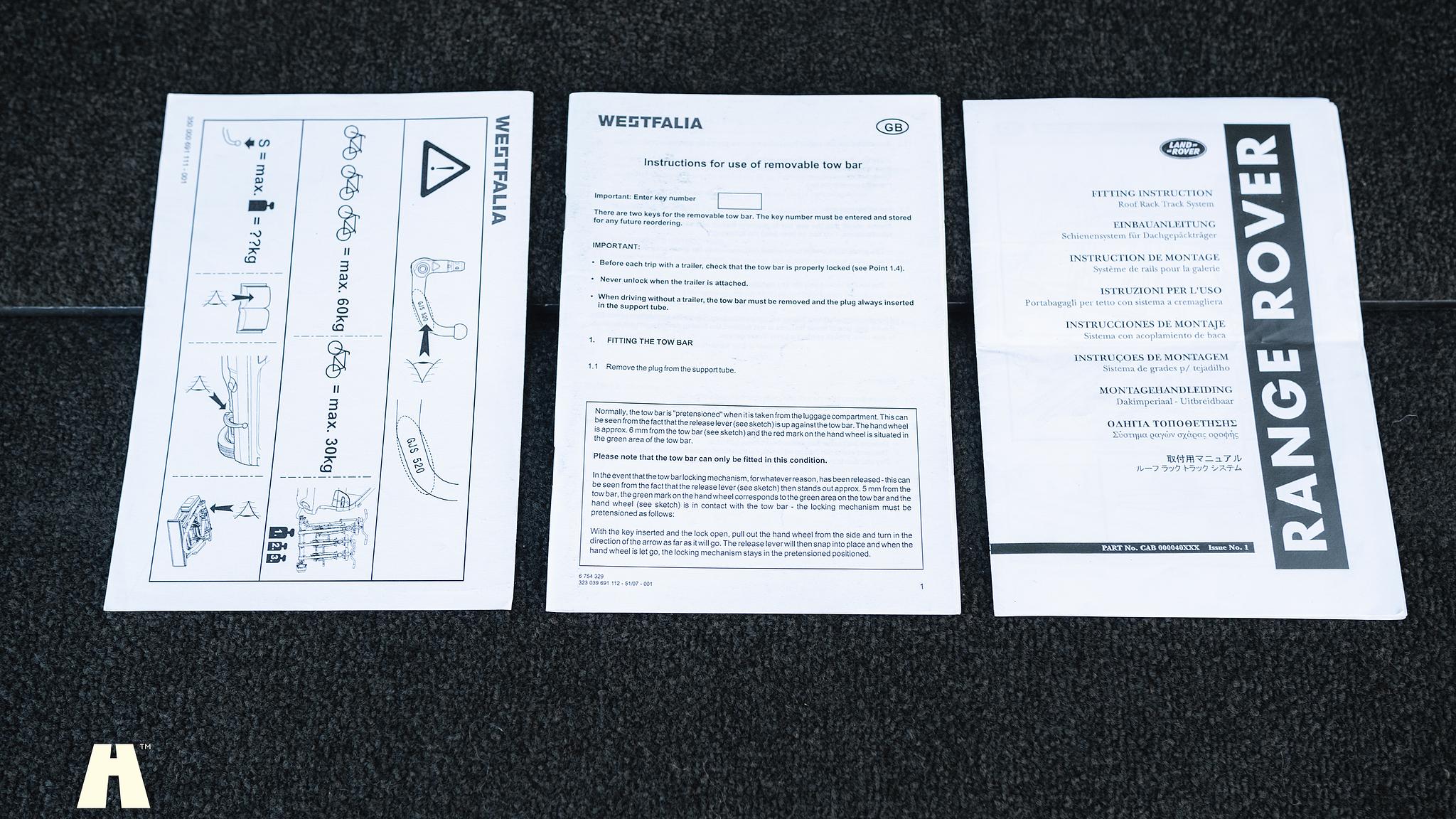 Documentation for 2012 Land Rover Range Rover Westminster TDV8 (L322)