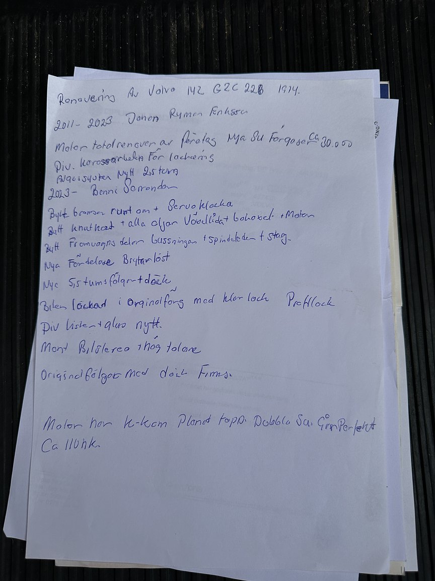 Dokumentation, 1974 Volvo 142 2.0