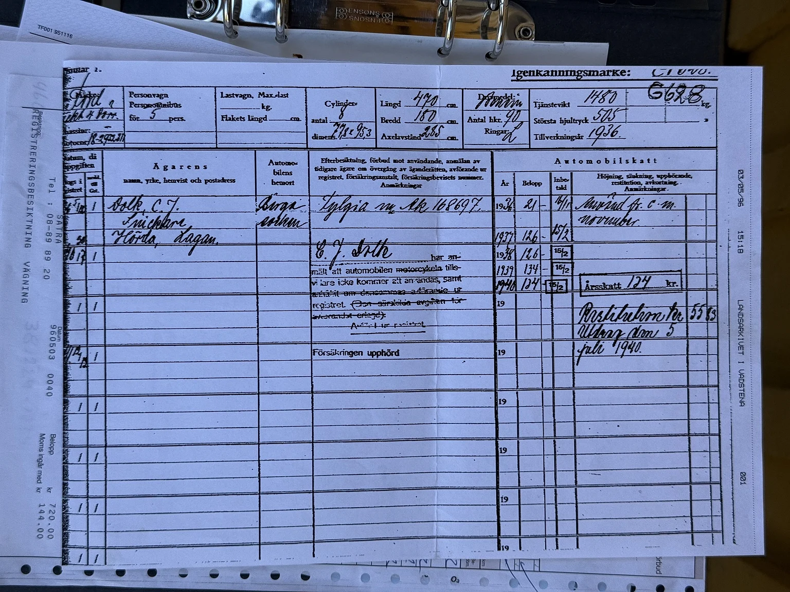 Dokumentation för 1936 Ford 214A Fordor (25)