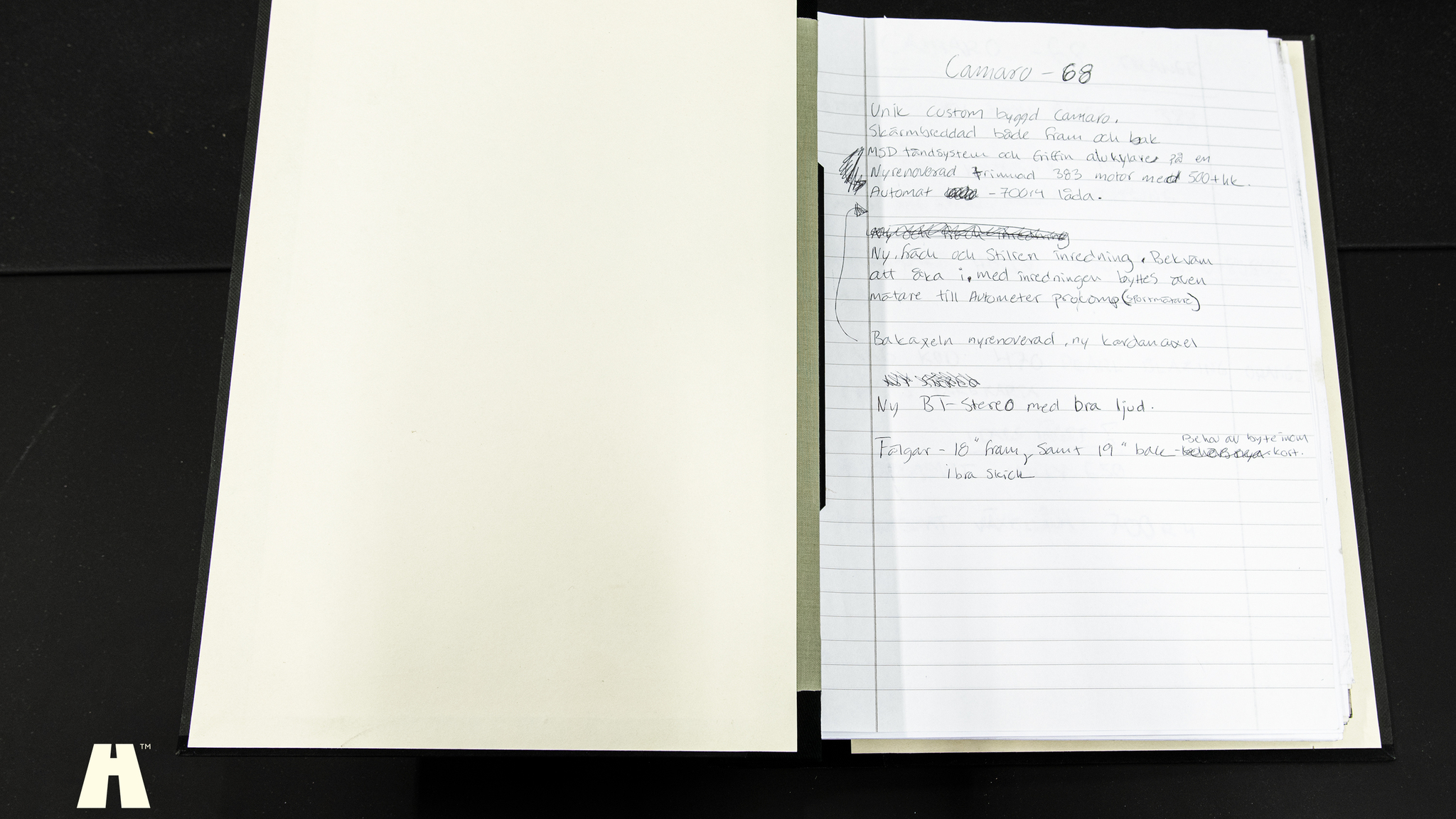 Documentation for 1968 Chevrolet Camaro Resto