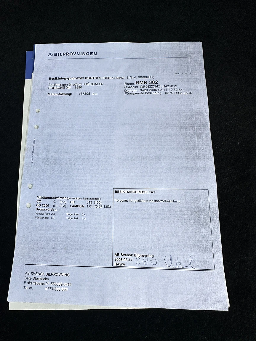 Dokumentation för 1990 Porsche 944 S2 Cabriolet  (23)