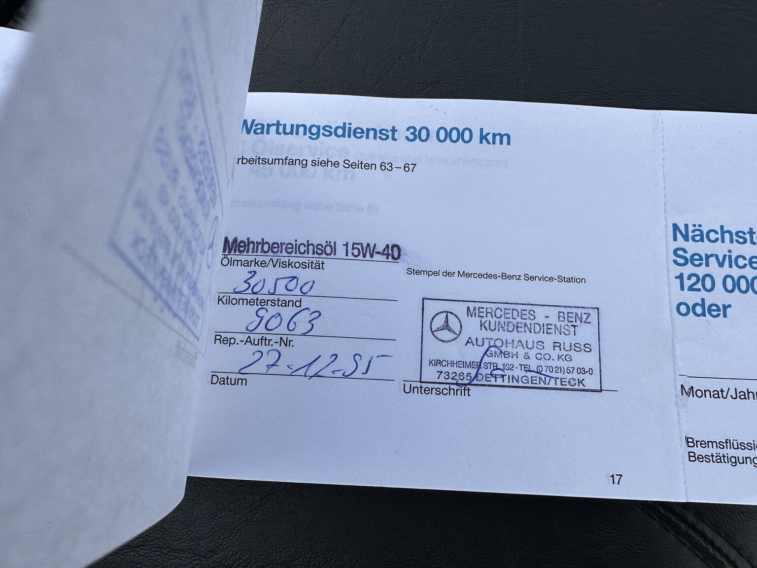 Dokumentation för 1995 Mercedes-Benz SL 500