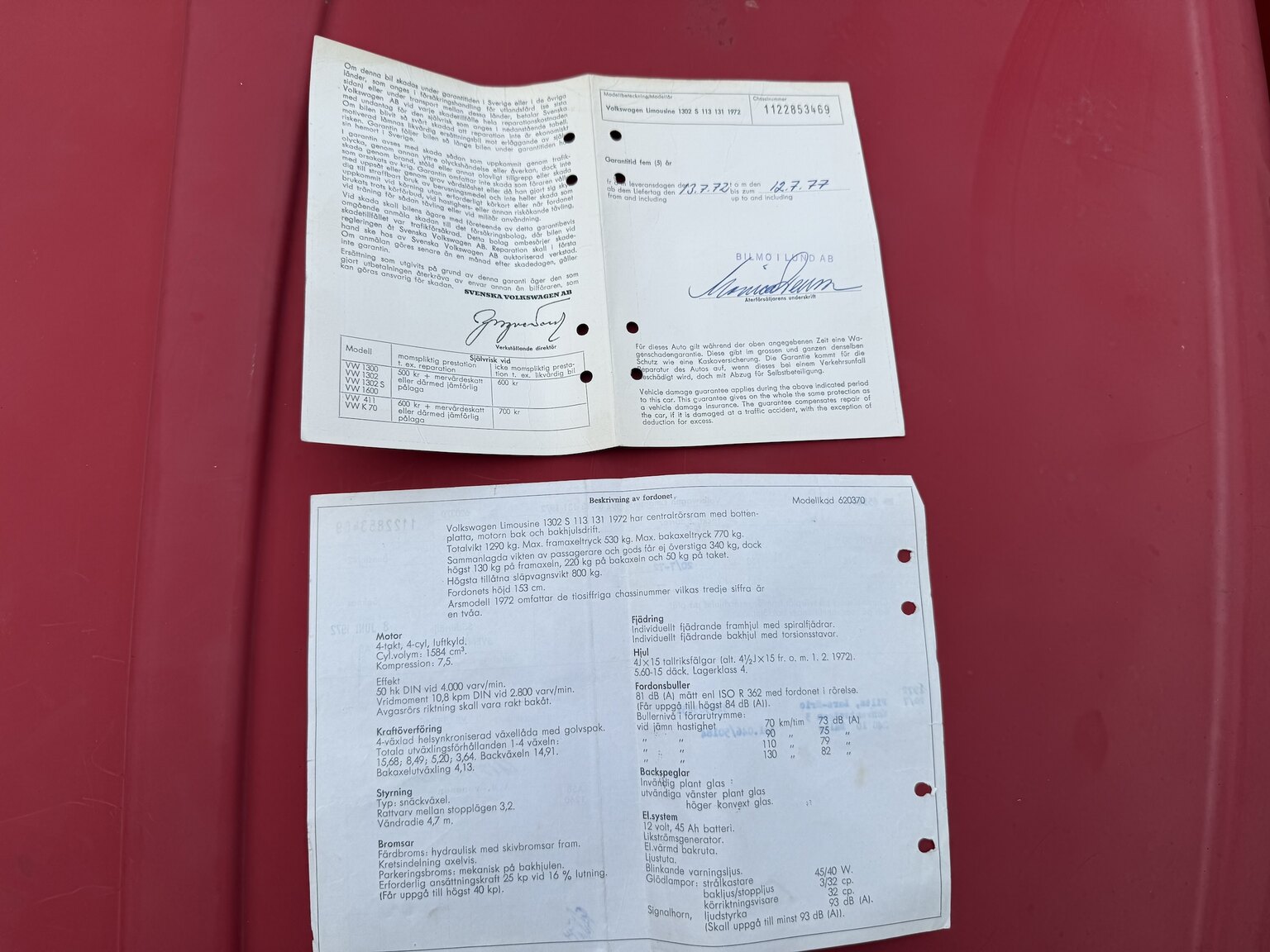 Dokumentation, 1972 Volkswagen Beetle 1302 S