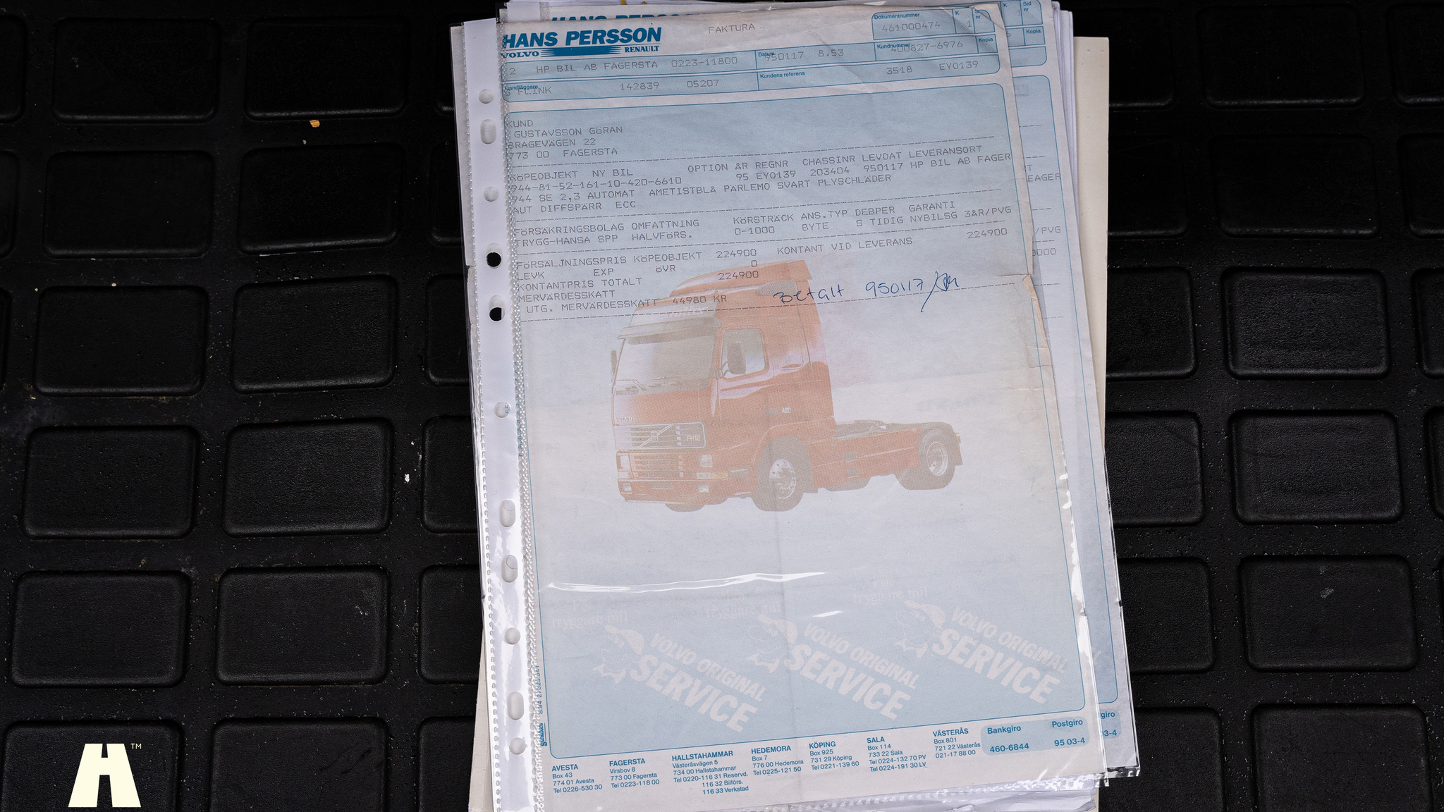 Dokumentation, 1995 Volvo 940 SE