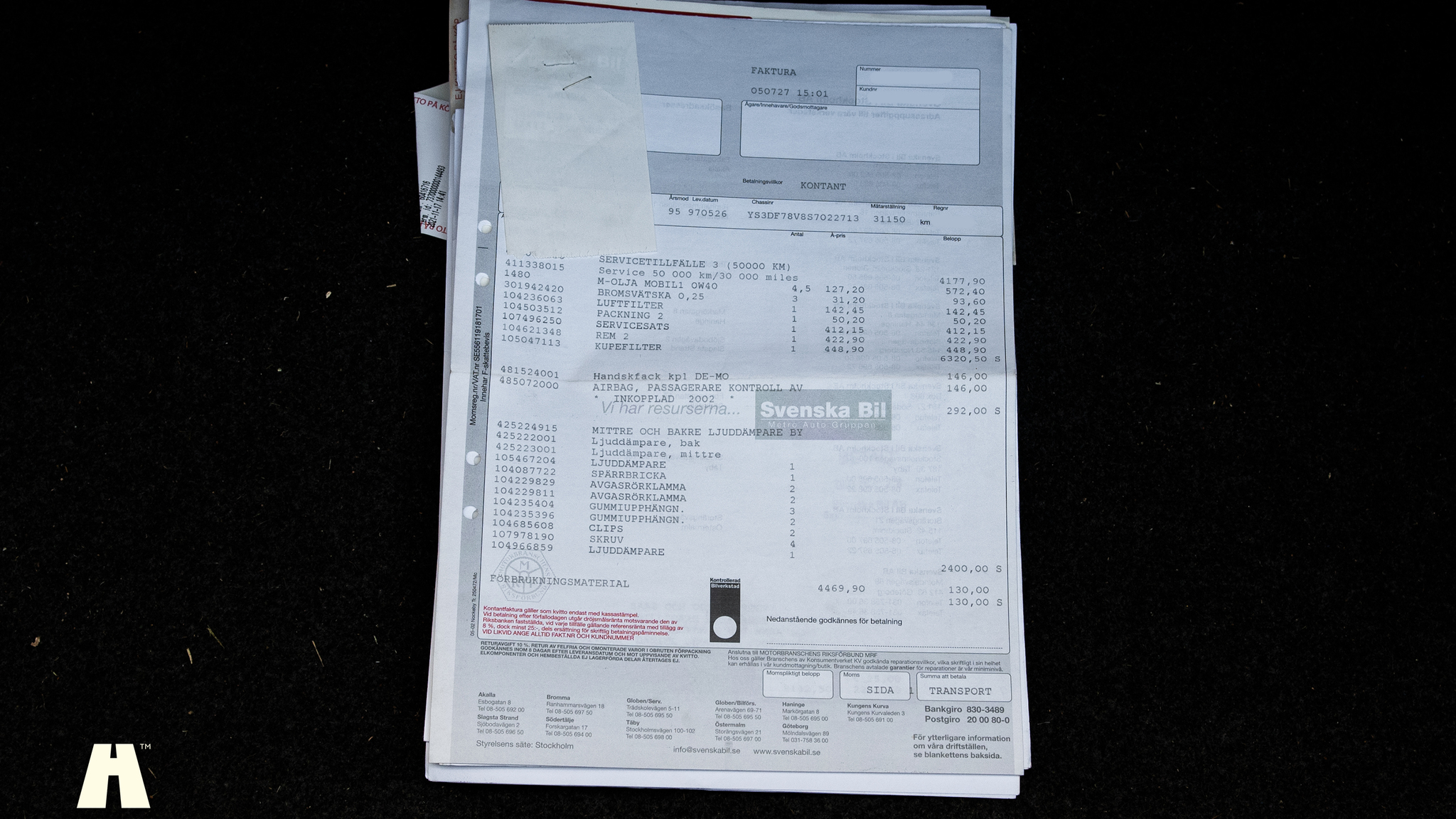 Dokumentation för 1995 SAAB 900 SE V6 Automat