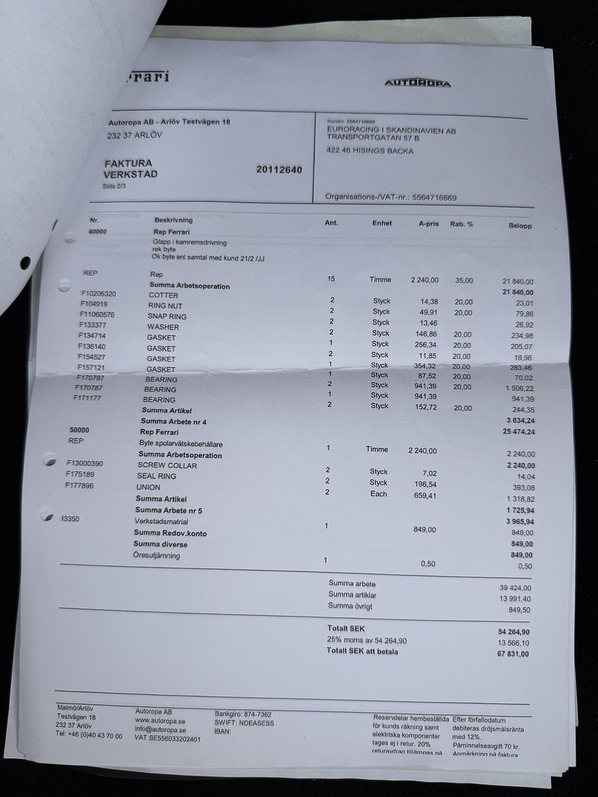 Dokumentation för 2003 Ferrari 575M Maranello