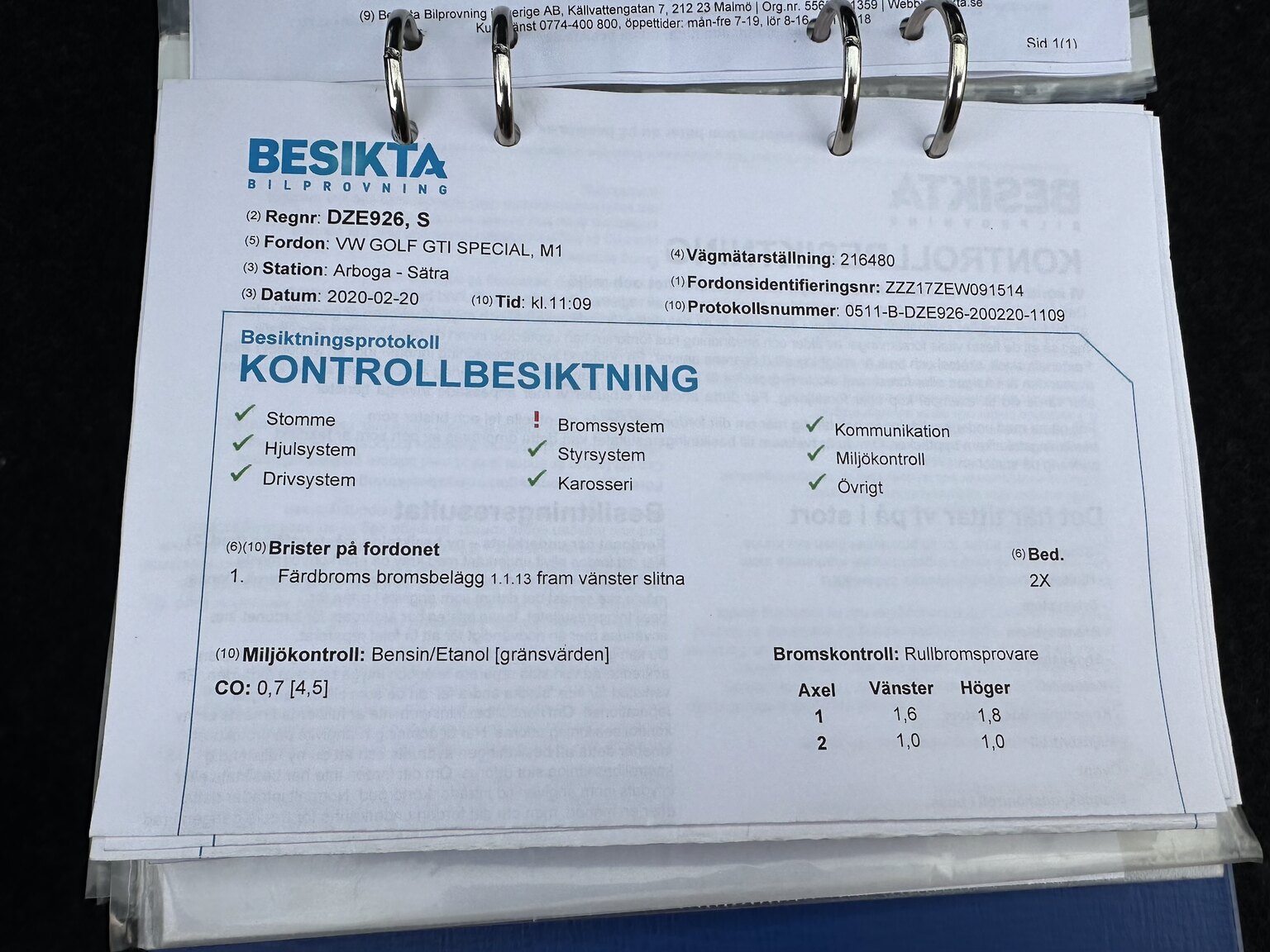 Documentation for 1984 Volkswagen Golf GTI Special