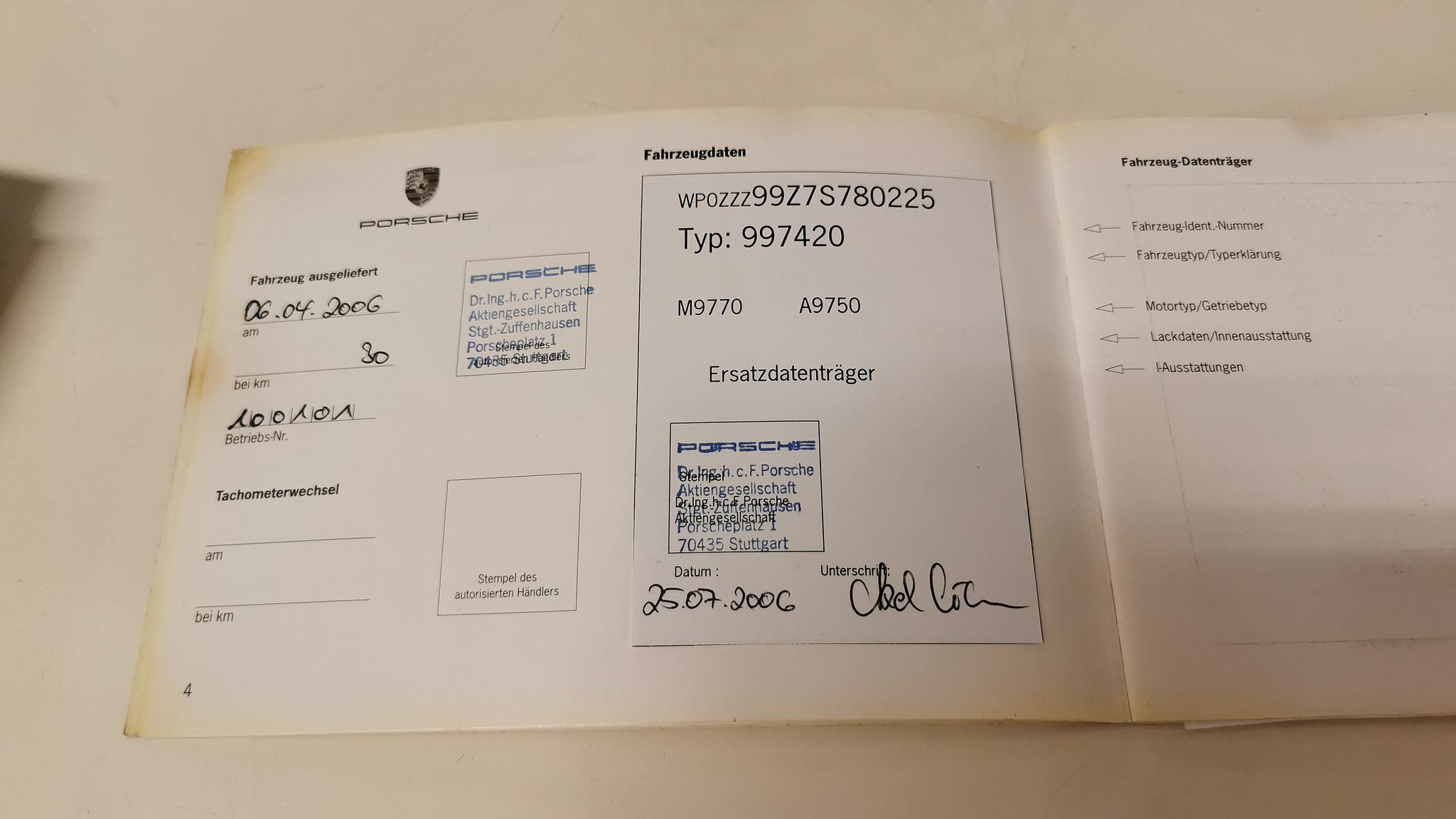 Documentation for 2007 Porsche 997 Turbo