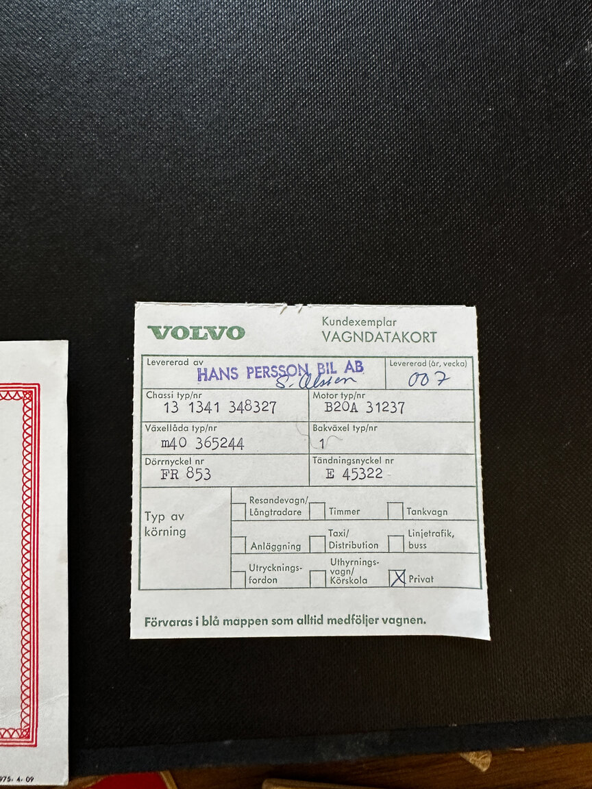 Documentation for 1970 Volvo Amazon 
