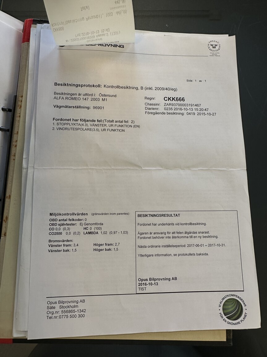 Dokumentation för 2003 Alfa Romeo 147 GTA