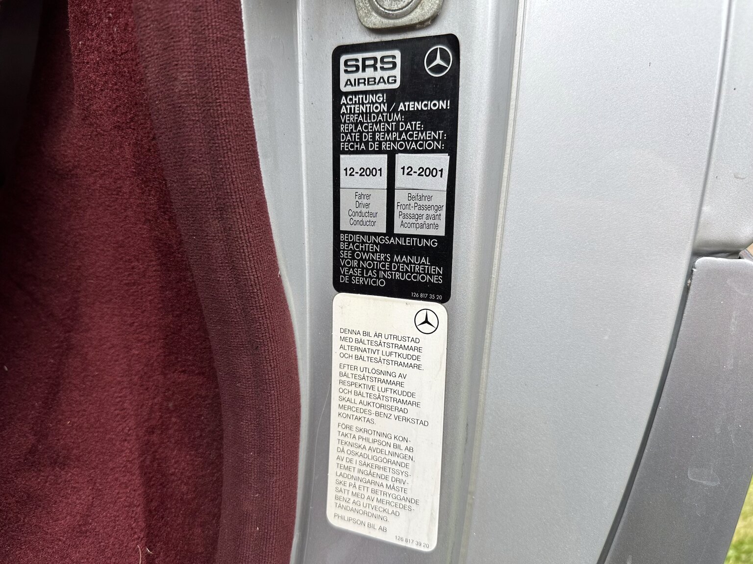 Interiörbild 1992 Mercedes-Benz SL 500