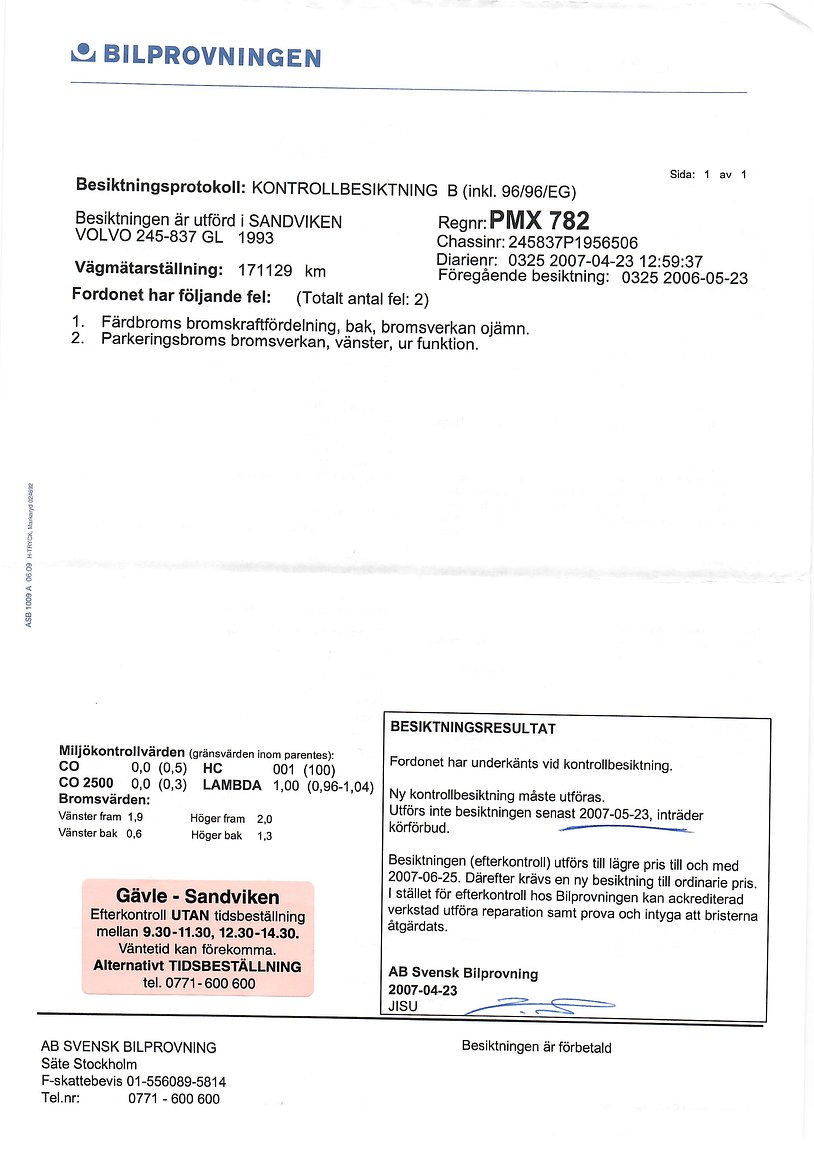 Dokumentation för 1993 Volvo 245 GL Classic "No Reserve Auction"