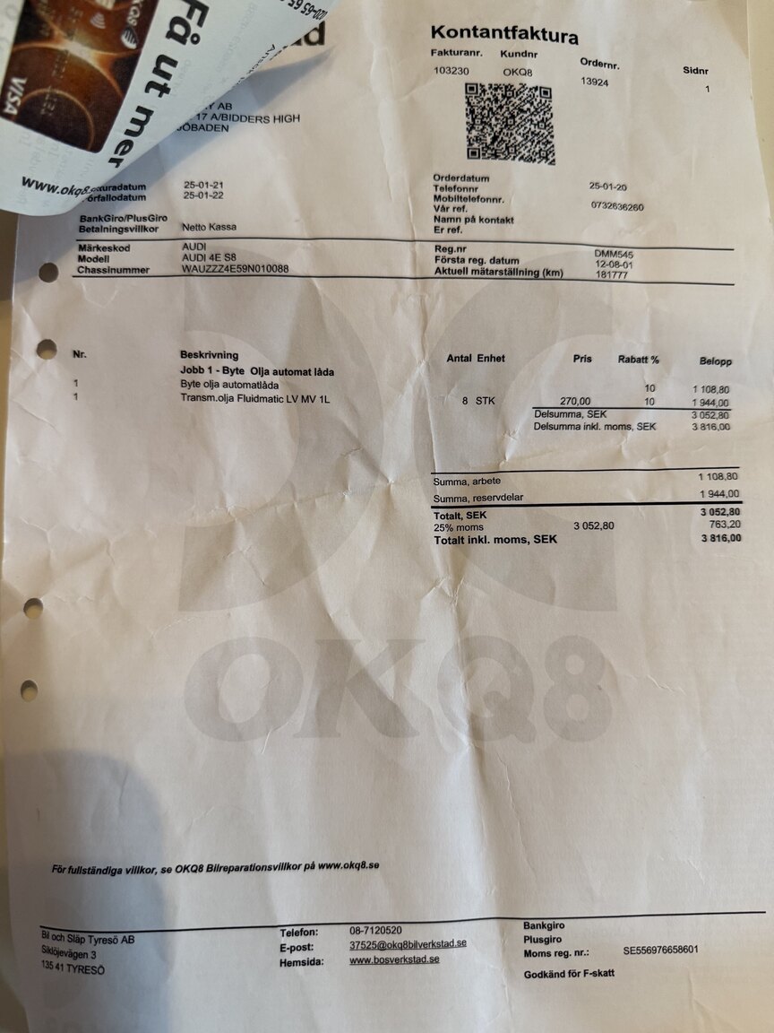 Documentation for 2009 Audi S8 5.2 V10 FSI Quattro