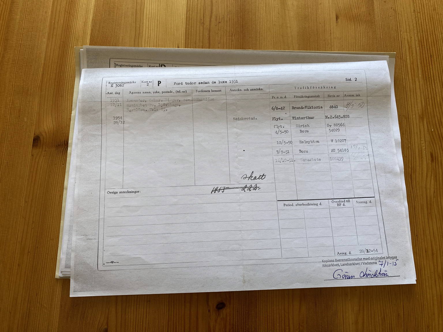 Dokumentation för 1931 Ford A Luxe Sedan (10)