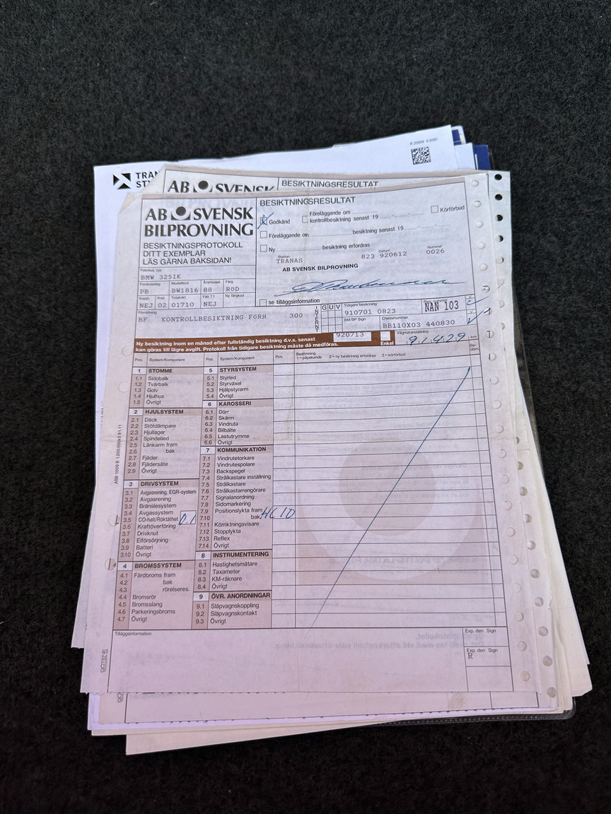 Documentation for 1988 BMW 325 Cabriolet (E30)