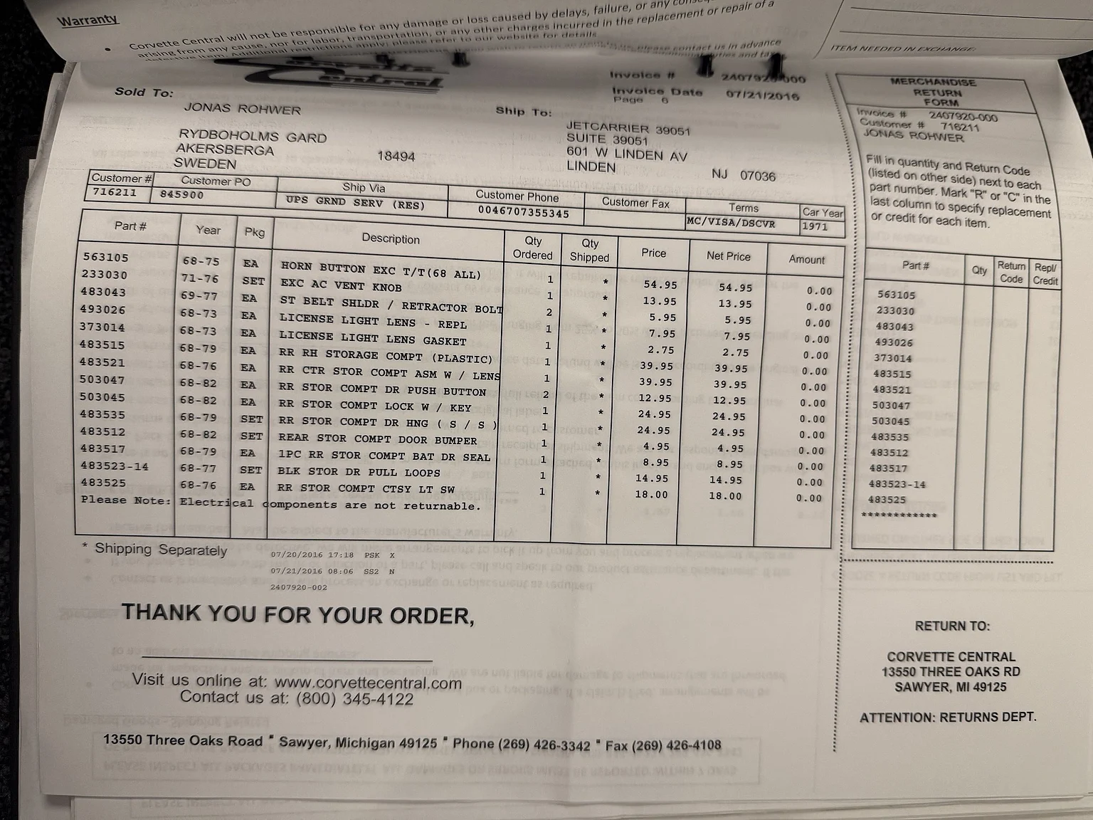 Dokumentation, 1971 Chevrolet Corvette Stingray Special 598 cui V8 795 hk (86)