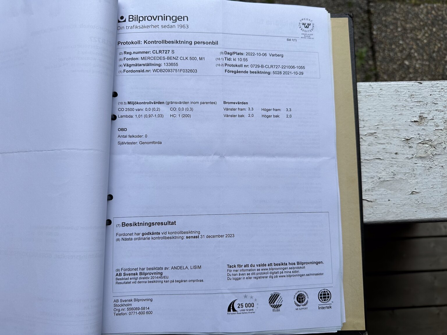 Dokumentation för 2003 Mercedes CLK 500