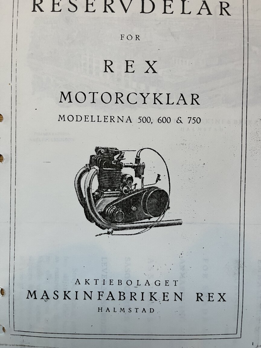 Dokumentation för 1929 REX 500cc