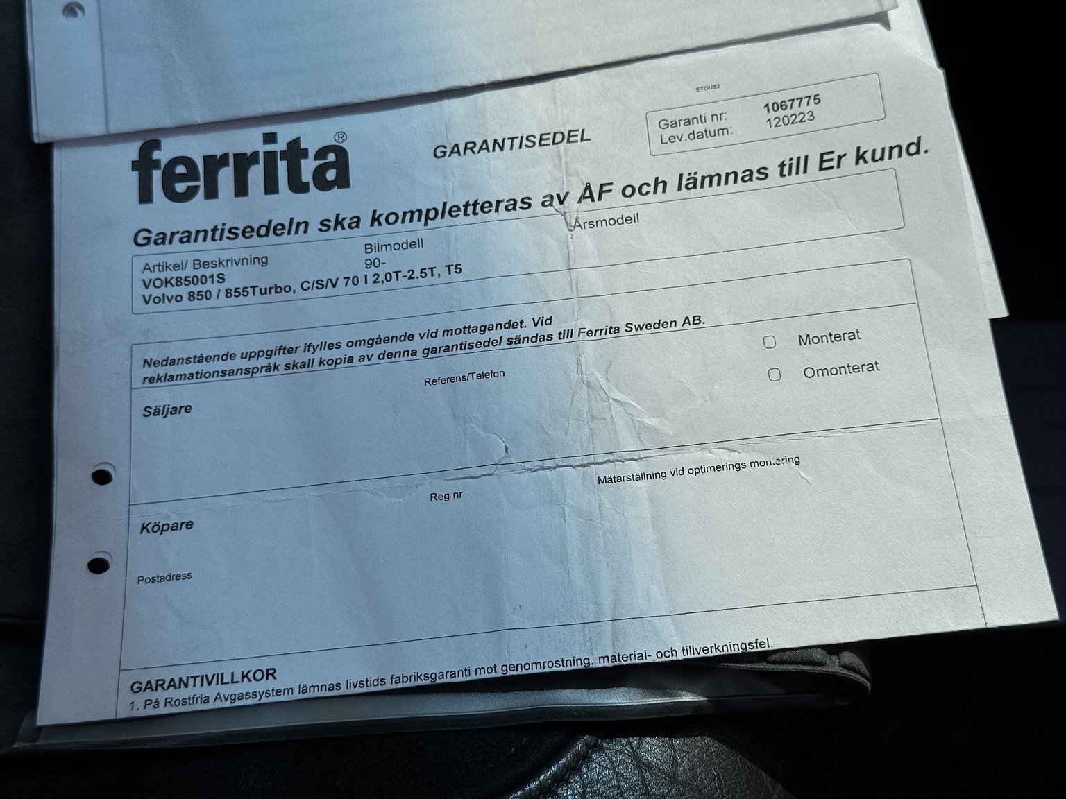 Dokumentation, 1996 Volvo 850 R (5)