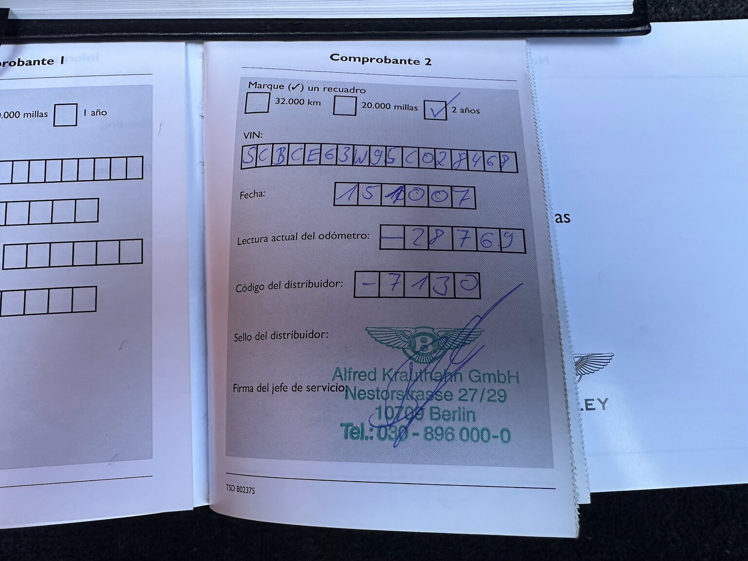 Documentation for 2005 Bentley Continental GT