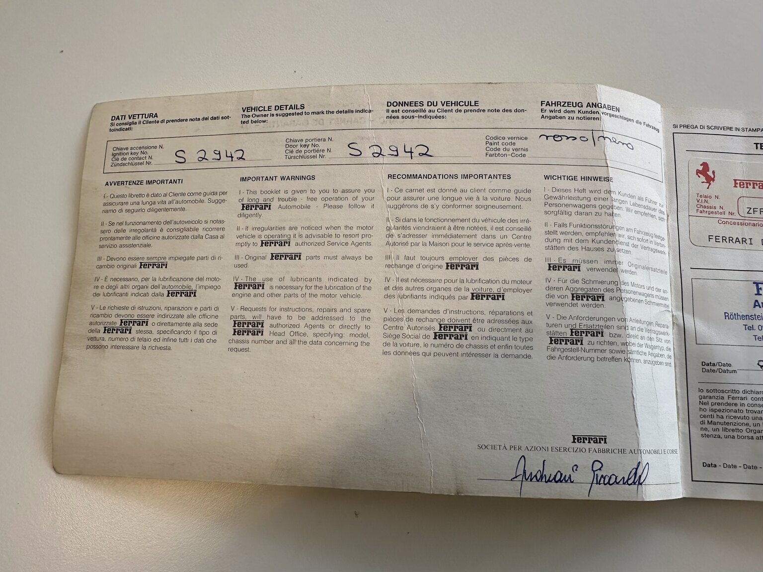 Documentation for 1990 Ferrari 348 (6)