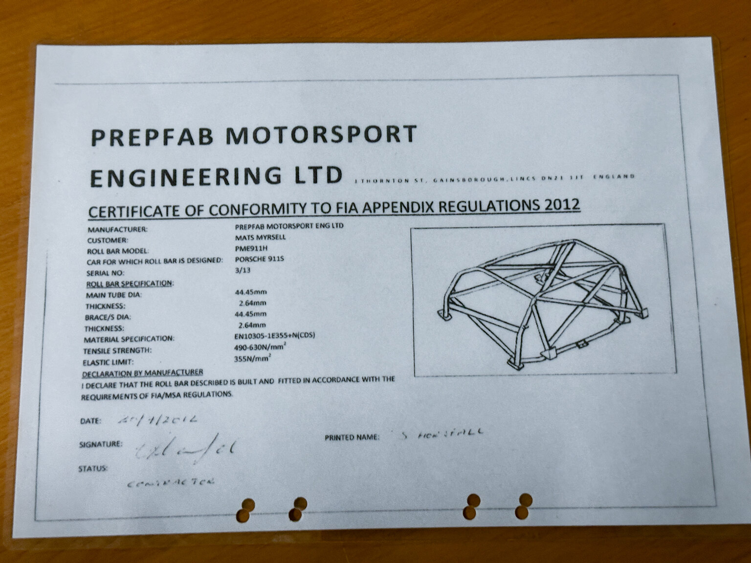 Documentation for 1977 Porsche 911 RSR Rallycar