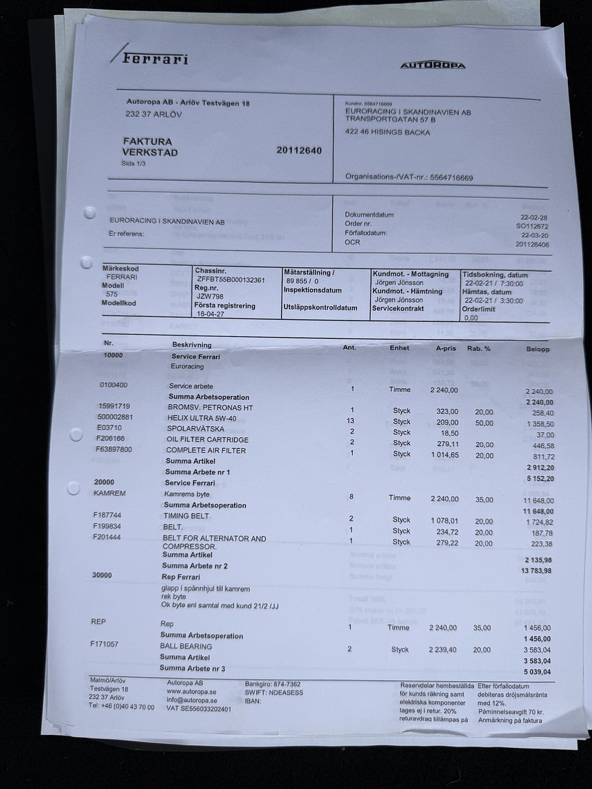 Dokumentation, 2003 Ferrari 575M Maranello