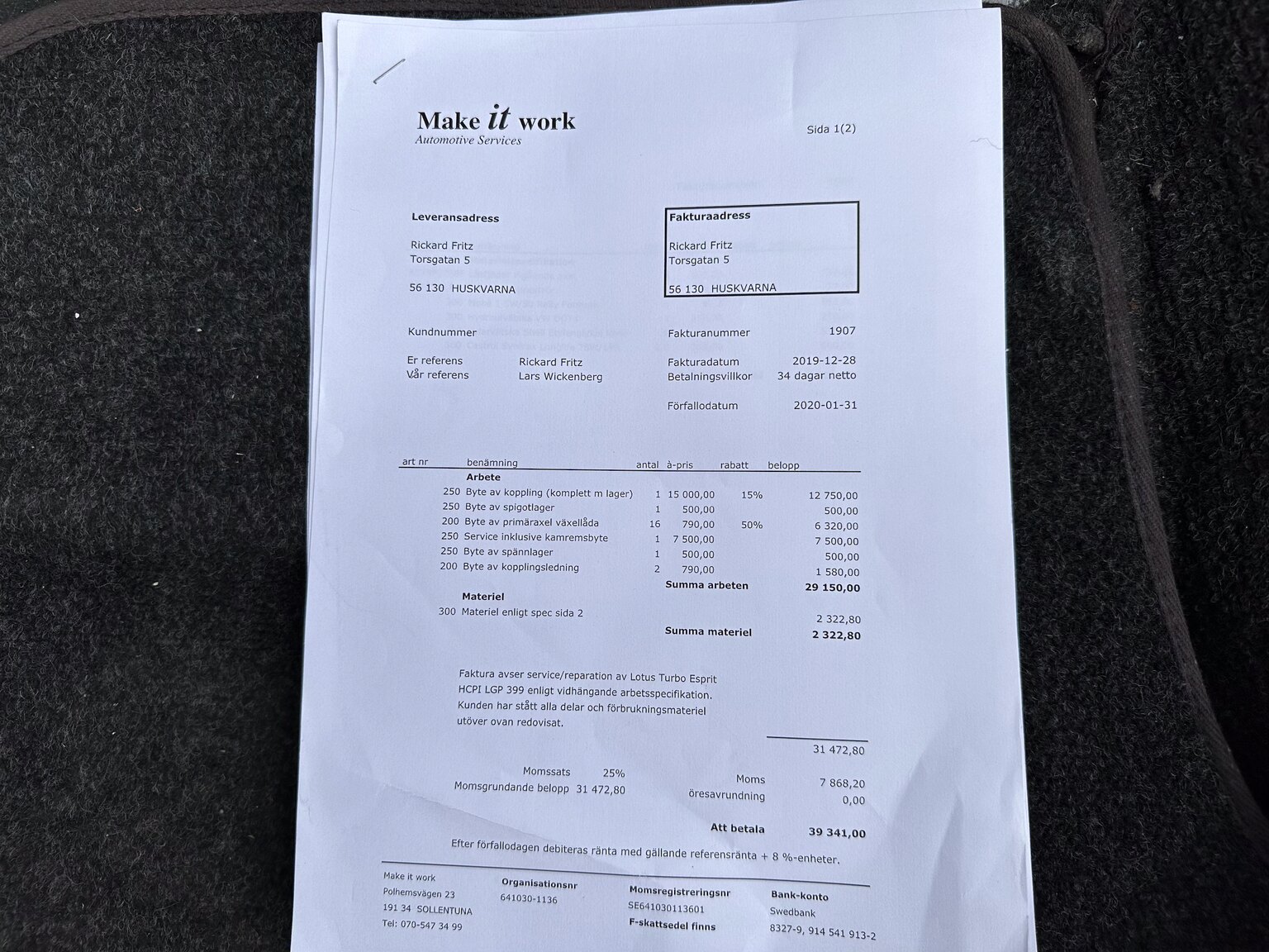 Documentation for 1987 Lotus Esprit Turbo HCi (29)