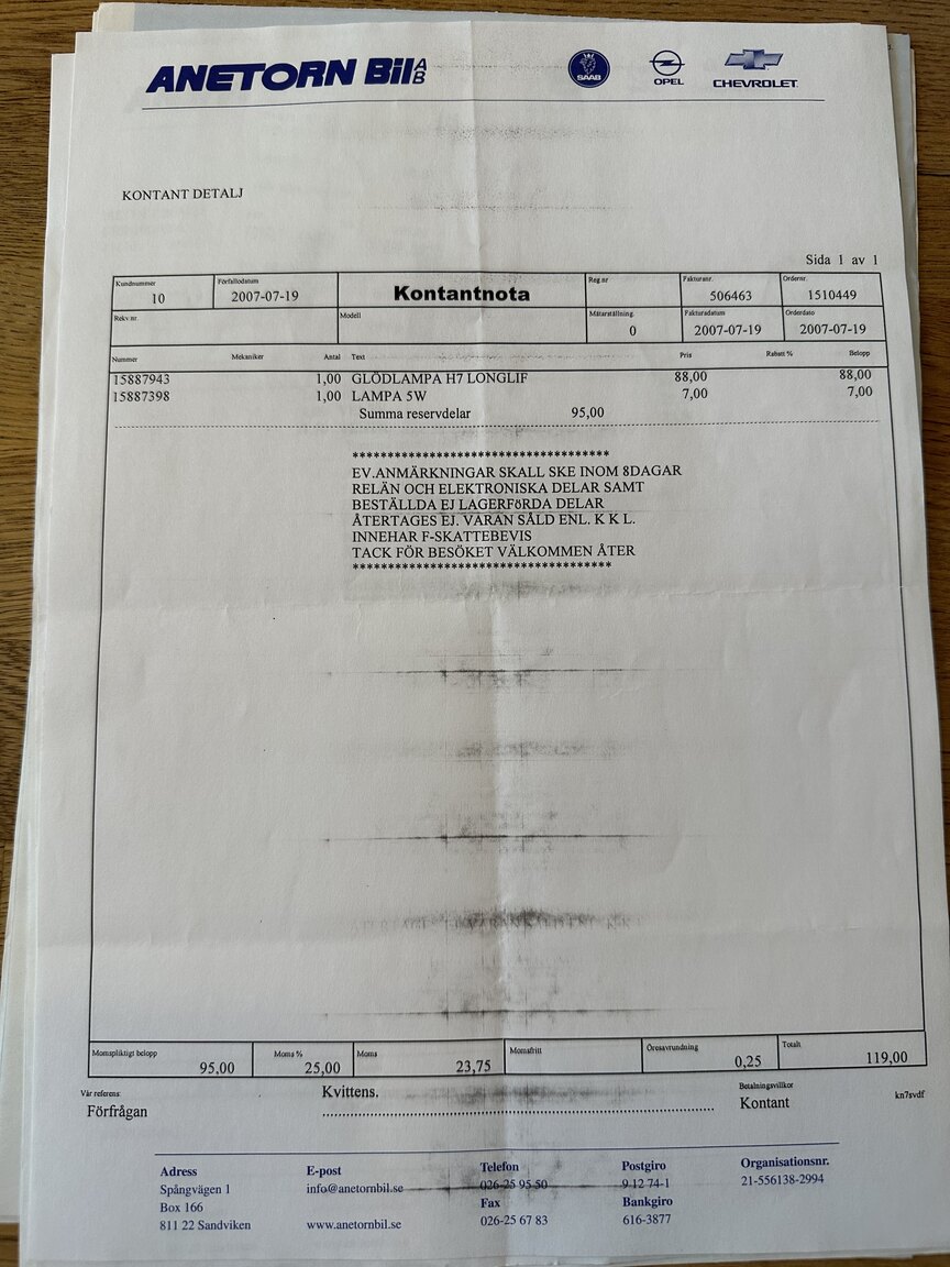 Dokumentation, 1996 SAAB 9000 CS Aero 2.3T
