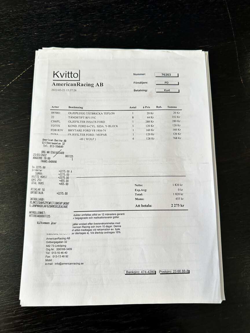 Documentation for 1956 Ford Thunderbird