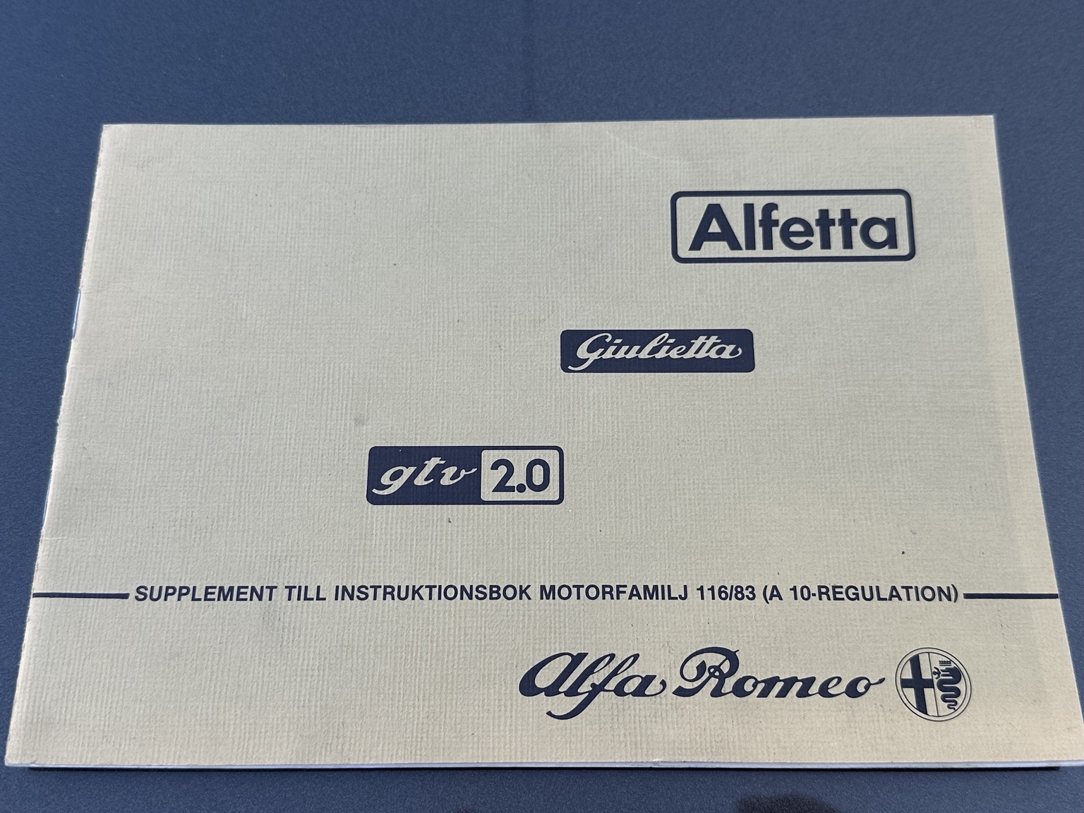 Dokumentation för 1984 Alfa Romeo Alfetta 2000