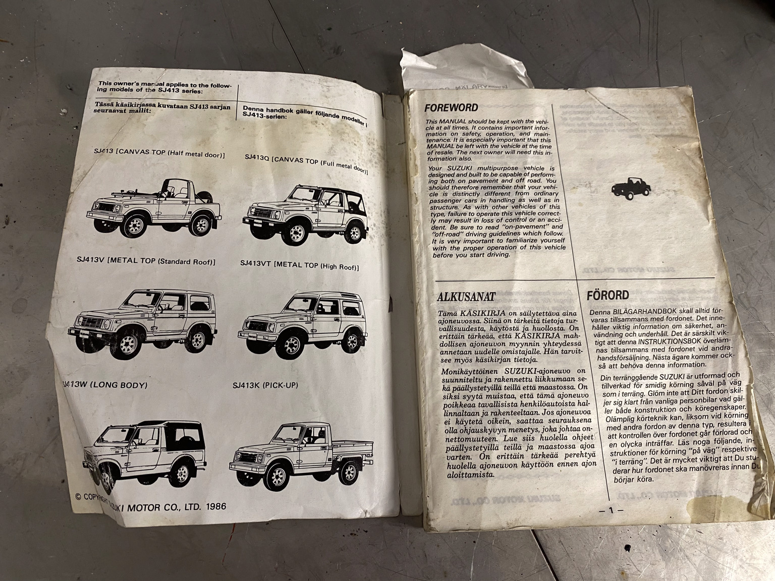 Dokumentation, 1987 Suzuki SJ413 long