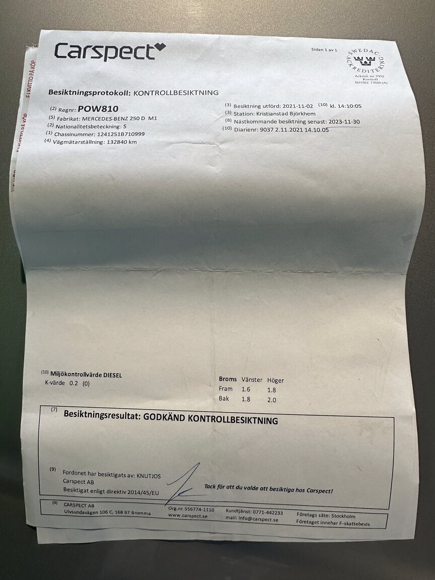 Documentation for 1992 Mercedes-Benz 250D