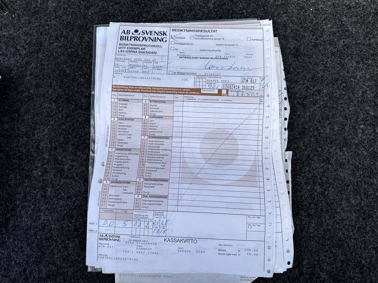 Dokumentation, 1987 Mercedes 300 SE
