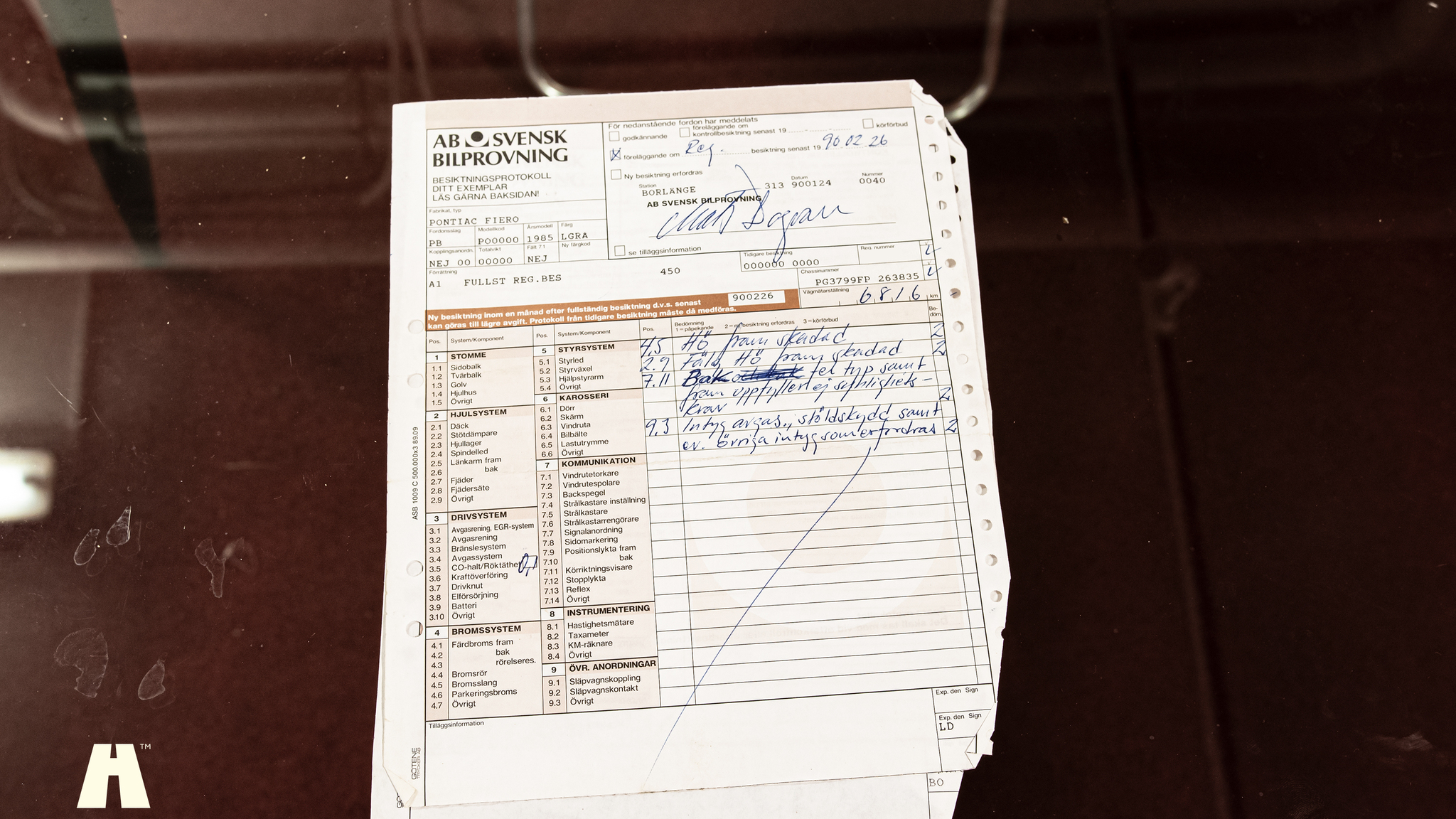 Dokumentation, 1985 Pontiac Fiero GT (15)